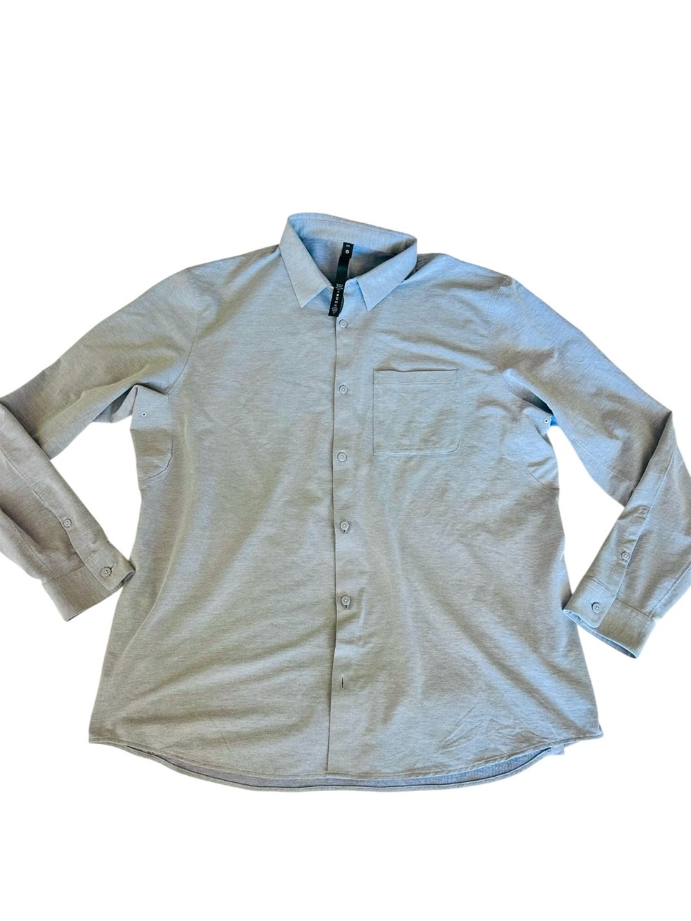 Lululemon Commission Long-Sleeve Shirt Mens XXL Pocket Light Blue Gray Button-Up - Picture 3 of 10
